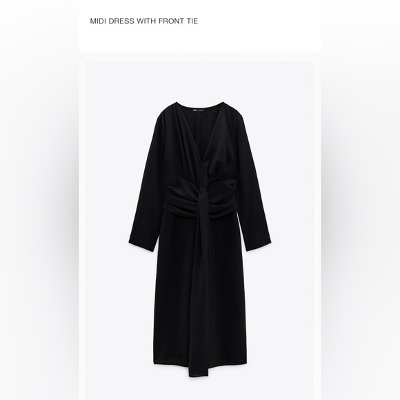 Zara, XS Midi Dress with Front Tie - Picture 1 of 1